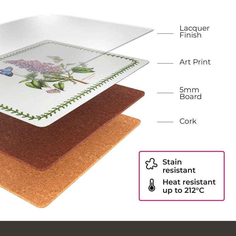 Pimpernel Botanic Garden Placemats (Set of 4), Hardboard Dining Table Mats - Cork-Backed, Heat-Resistant, Stain-Resistant (15.7"x11.7") - Unique Tableware for Formal Occasions - Image 4